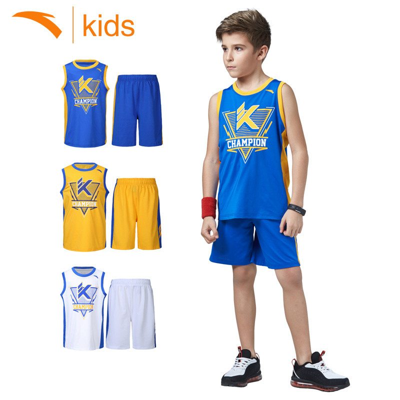 安踏童装儿童篮球服2017夏款中大童运动服男