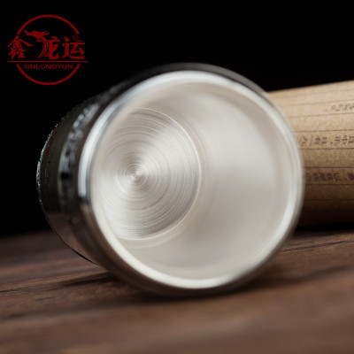 【顺丰包邮】鑫龙运银水杯 保温银杯 云南雪花银手工银茶杯 男士商务