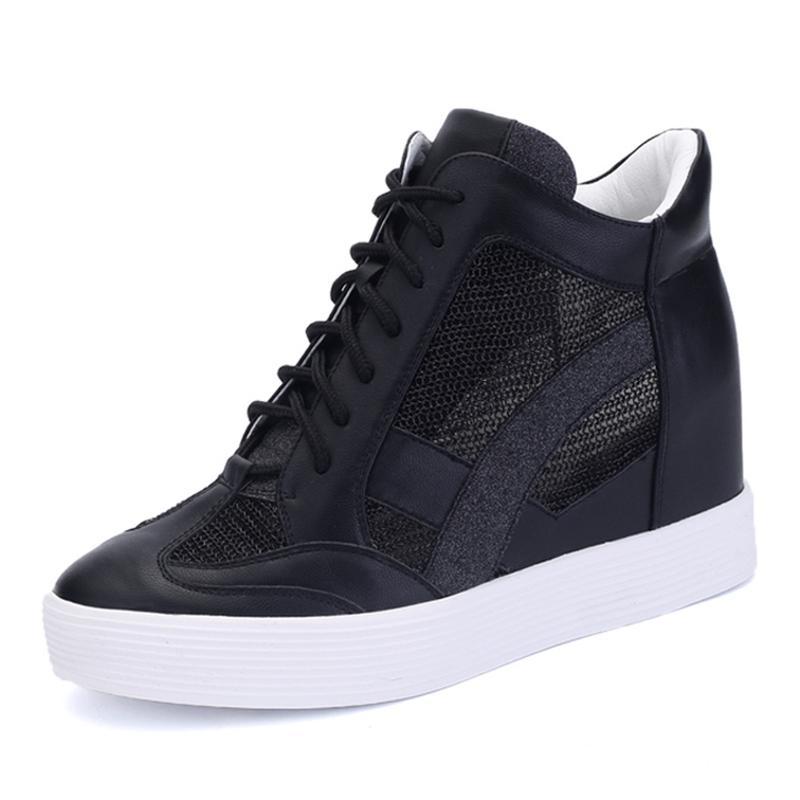 木偶情缘内增高8cm女鞋春夏季小白鞋厚底透气