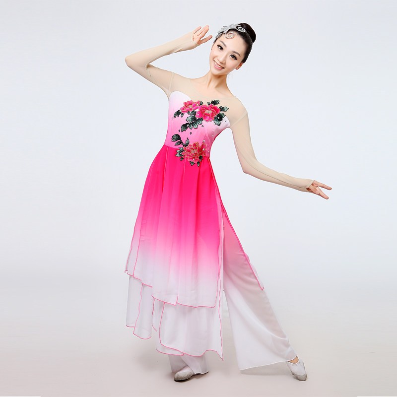 秧歌服2017新款扇子舞演出服民族舞蹈服装中