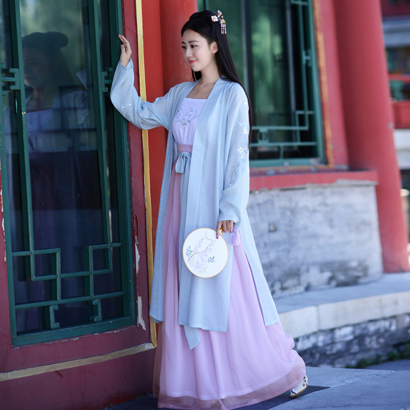 汉服女装 褙子[倚阑人(九]樱花刺绣花抹胸秋季女士