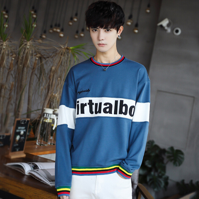 花花公子贵宾贵宾圆领卫衣长袖卫衣男英文字母