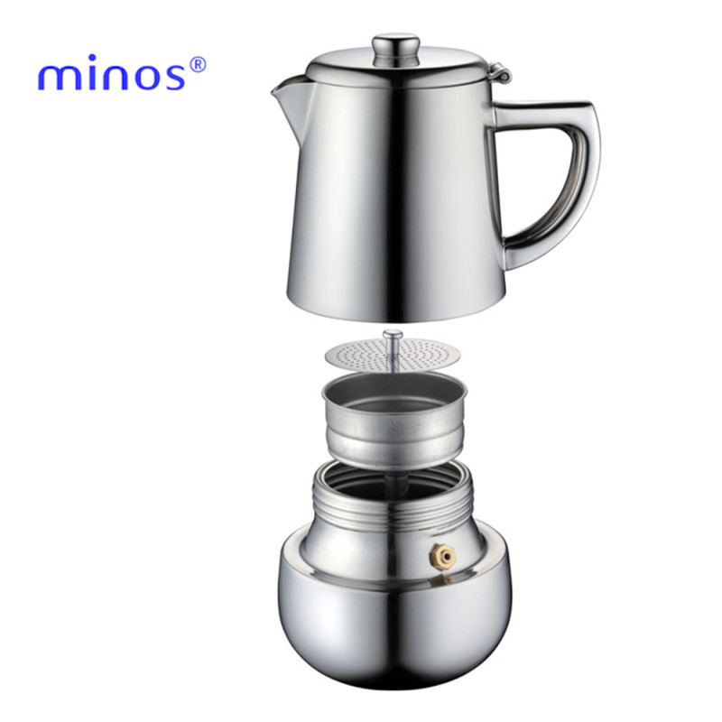美诺思 minos 原装意式浓缩咖啡摩卡壶 4人份不