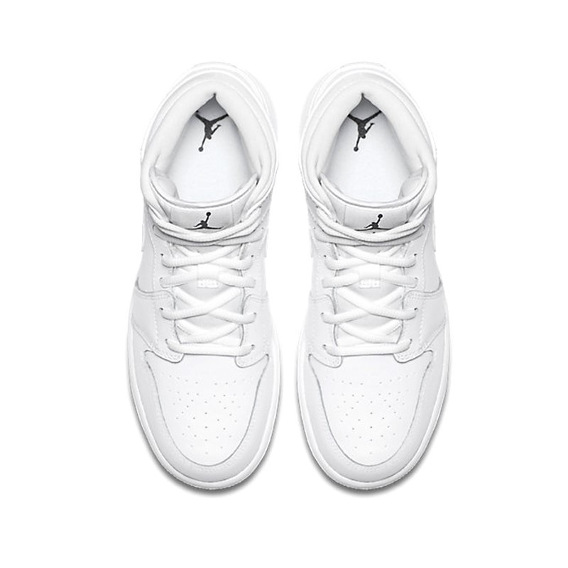 耐克nike air jordan 1 mid aj1 乔1纯白篮球鞋554724-110