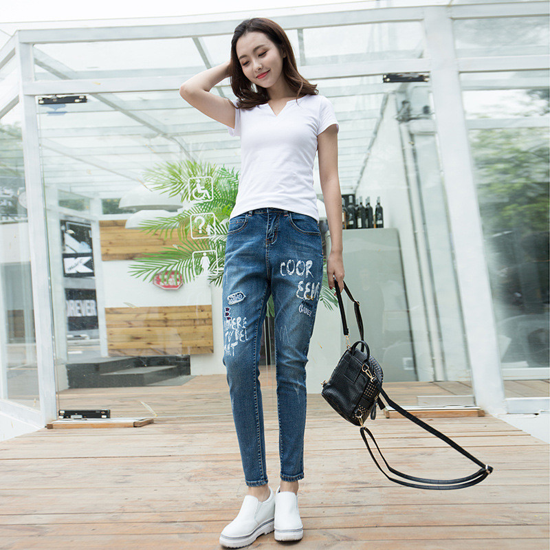 实拍6120 时尚哈伦牛仔裤女长裤2017新款春秋