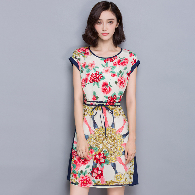 娇诗朵2017 新款连衣裙夏季新款修身短袖女裙