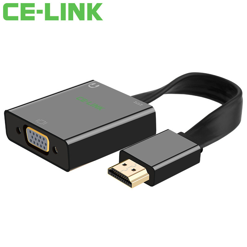 ce-link 1684 hdmi转vga线转换器 带音频供电接口高清视频转接头 电脑