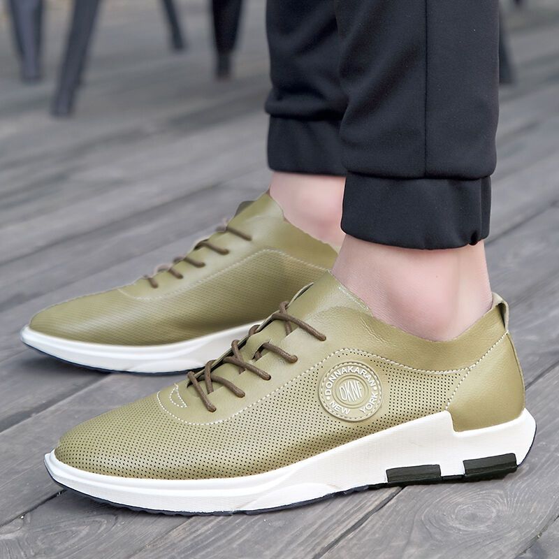 邓超明星同款小白鞋男冲孔镂空透气休闲运动鞋