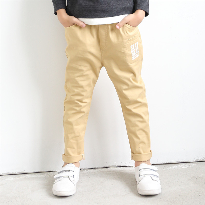 魅言魅语春秋季男童中大童前英文休闲裤110-1