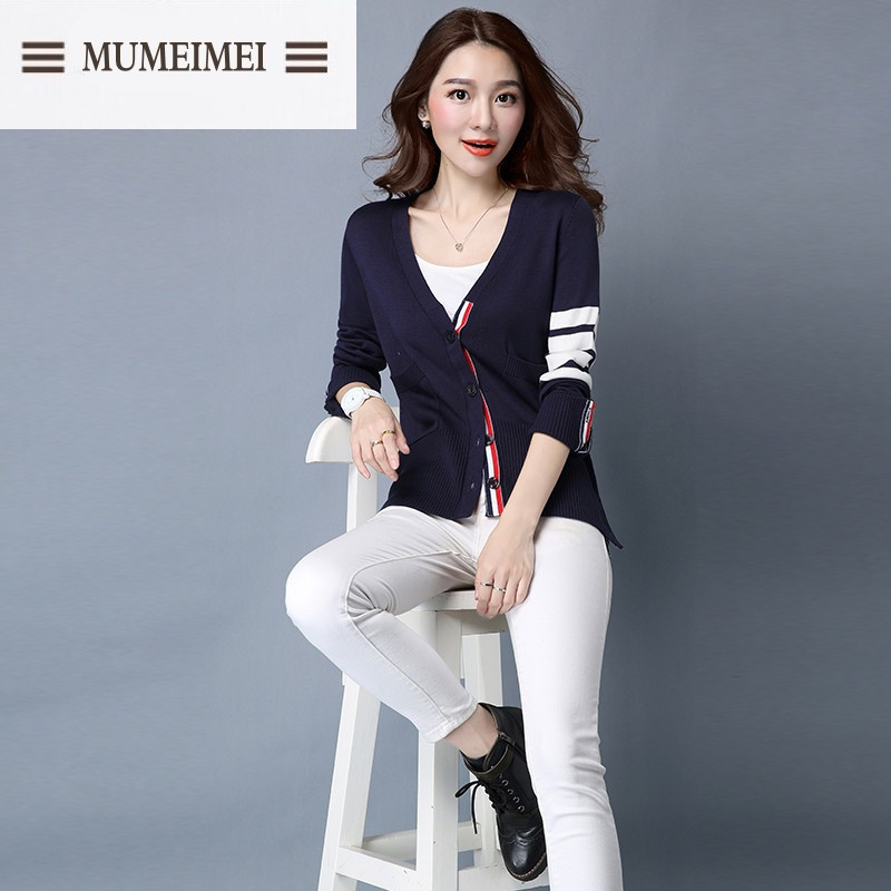 MUM2016秋冬新款女装短款针织毛衣外套短装