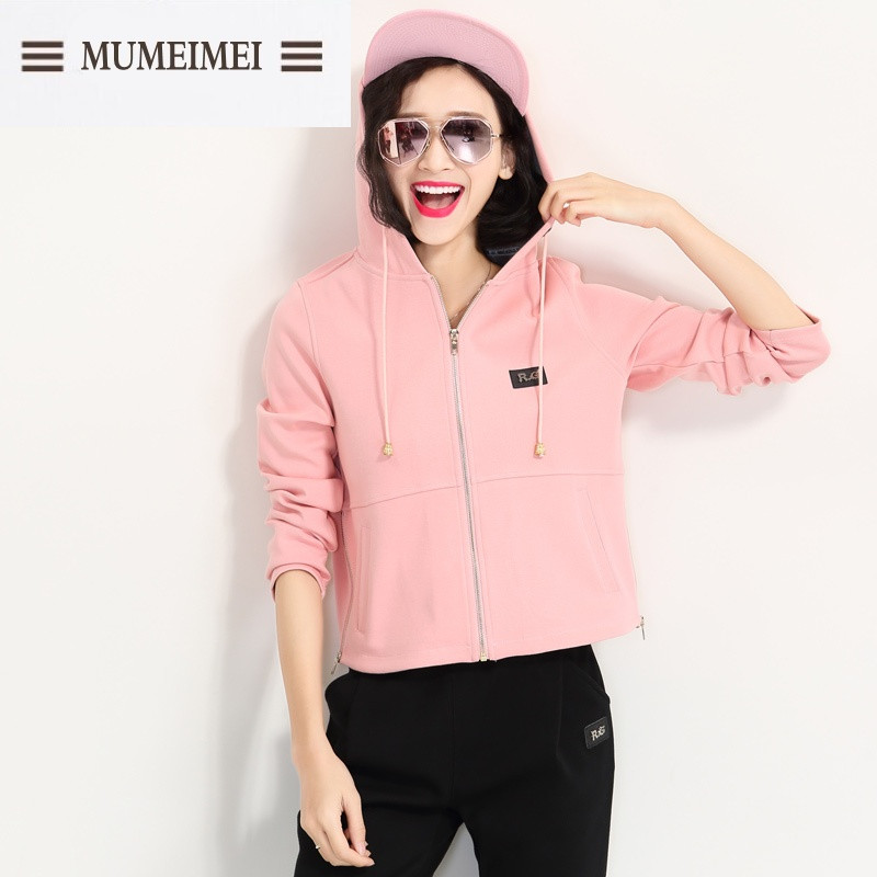 MUM女休闲运动服套装女装春秋2017新款连帽
