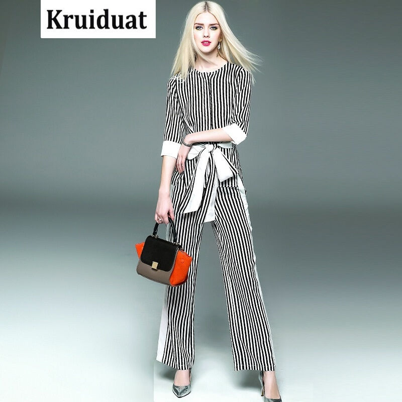 Kruidvat欧洲站2017春夏季新款女装两件套条纹