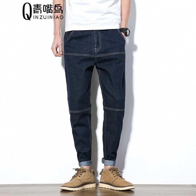 莞馨2017春款新款牛仔裤男大码日系复古青少