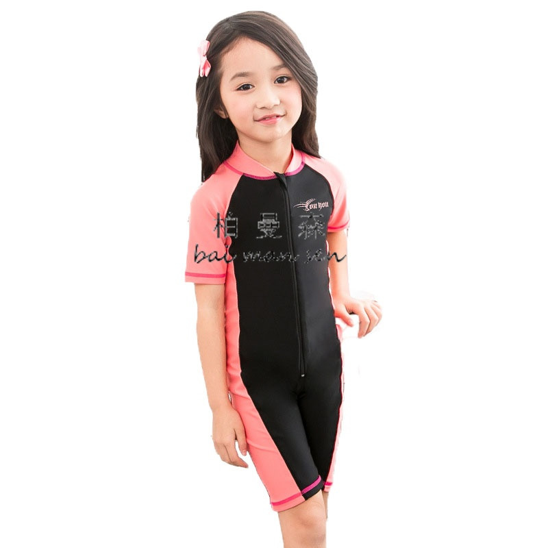 奕坤 户外运动儿童连体短袖泳衣男童泳装女孩