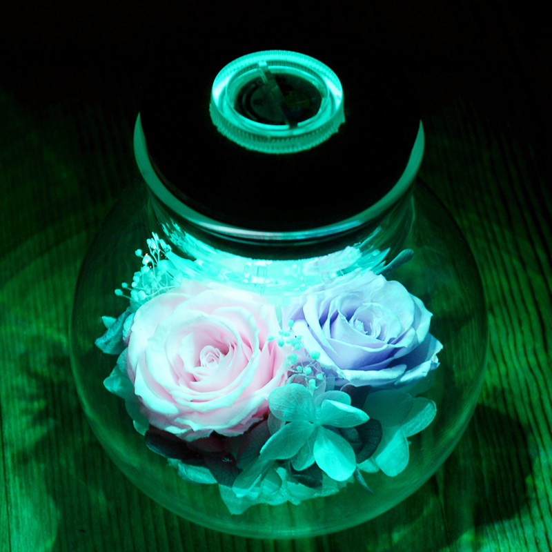 永生花 鲜花速递 玫瑰花许愿玻璃瓶 浪漫礼品 创意生日礼物 送女朋友