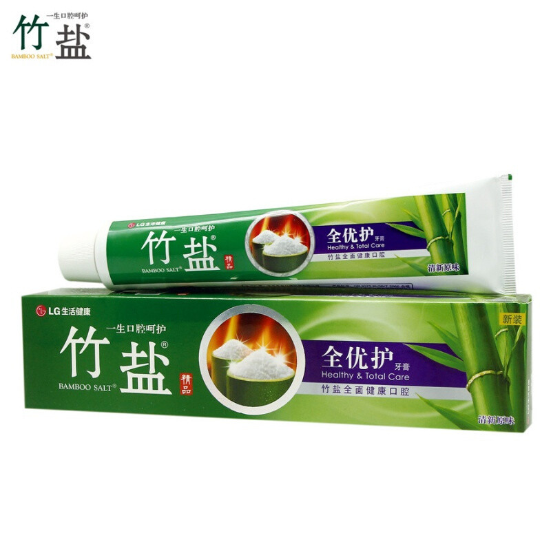 竹盐精品全优护牙膏清新原味120g 呵护牙龈 防蛀固齿清新口气