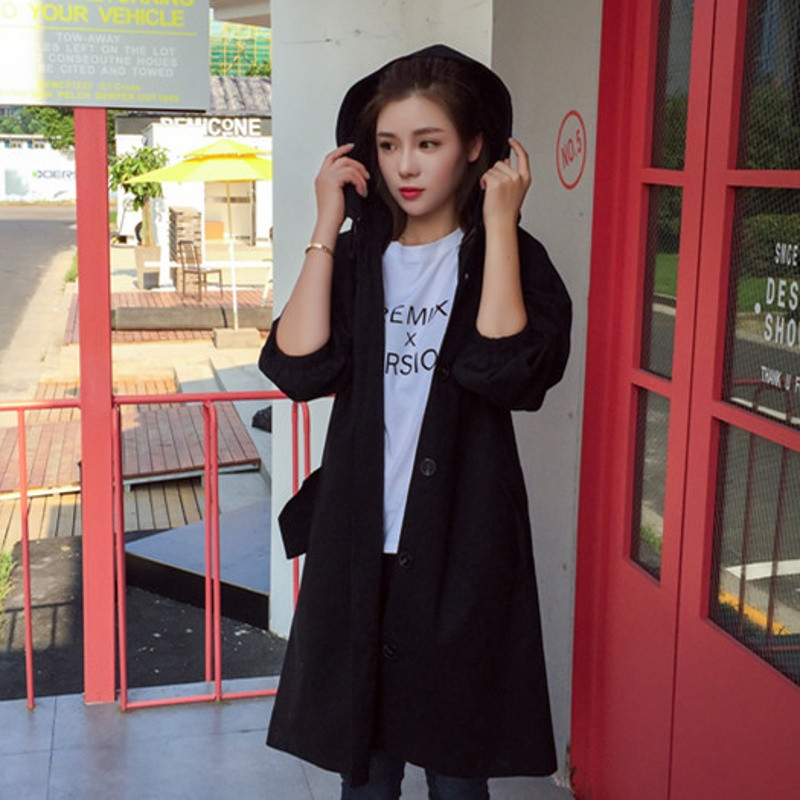 朵维尔米2016秋装新款韩版风衣女中长款 宽松