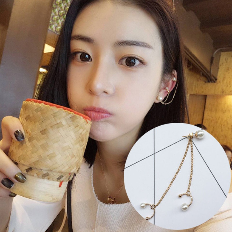 耳骨耳扣耳夹流苏链条耳钉耳坠耳环女配饰品长款送女朋友老婆生日礼物