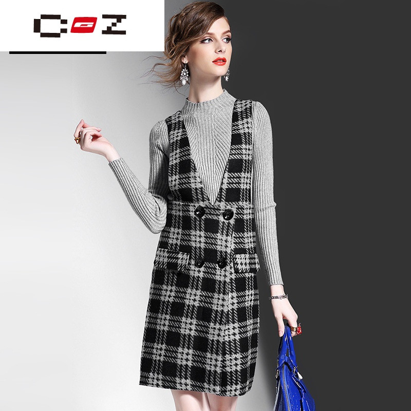CZ潮流品牌2017春秋款套装裙通勤套装女春装