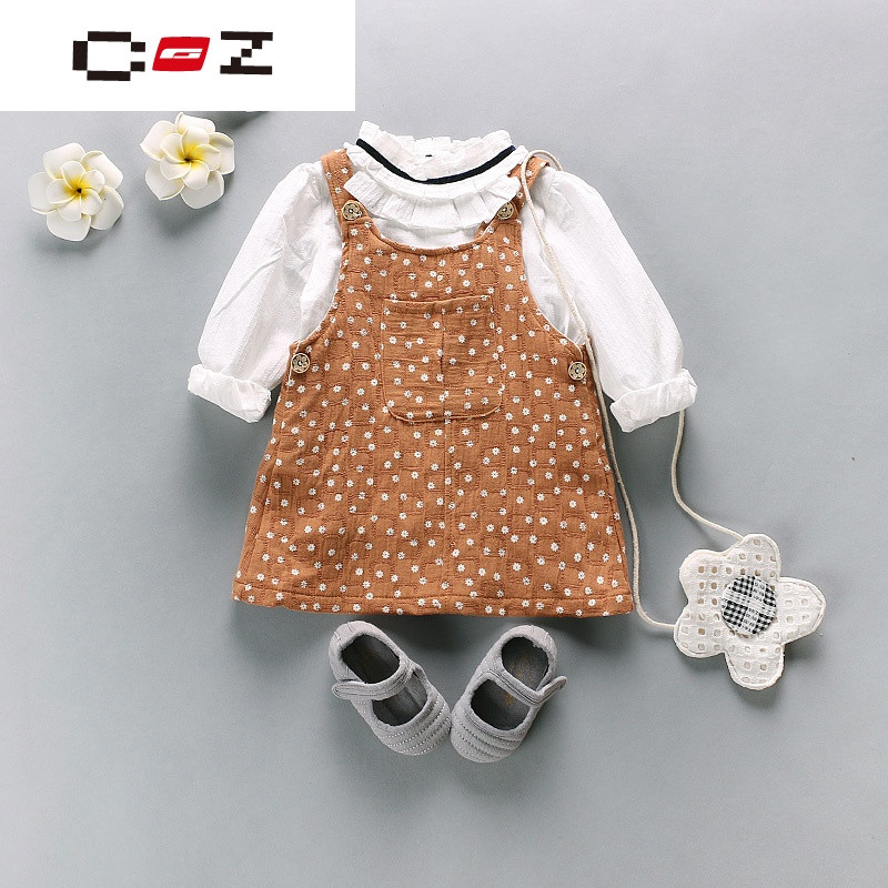 CZ潮流品牌婴儿春装套装女宝宝背带裙套装婴