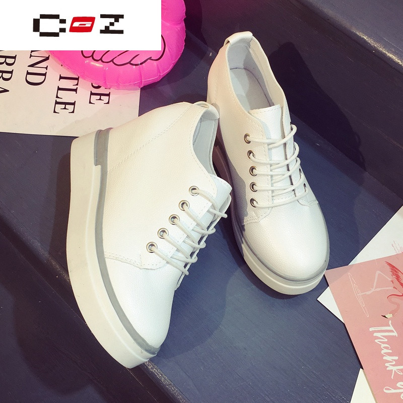 CZ潮流品牌2017新款女鞋内增高女鞋小白鞋运