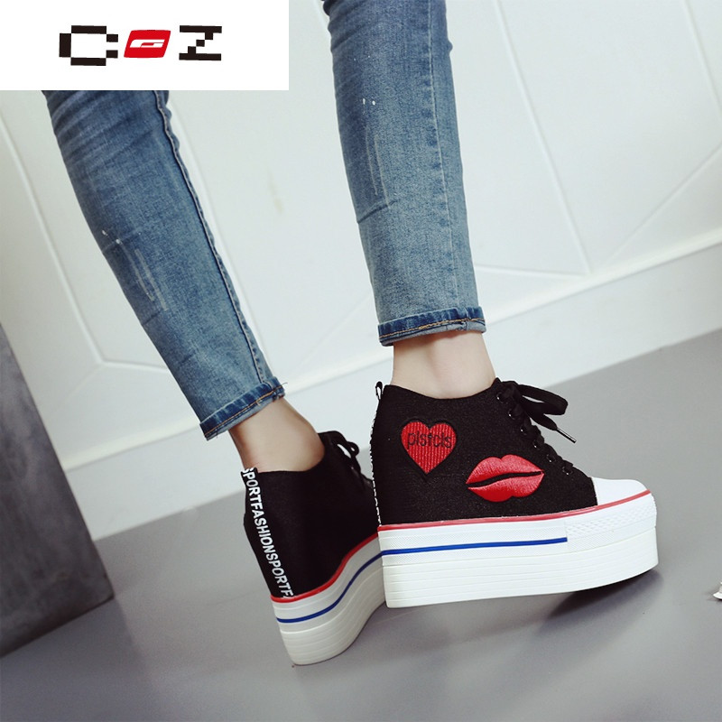 CZ潮流品牌内增高女鞋秋季新款韩版真皮单鞋