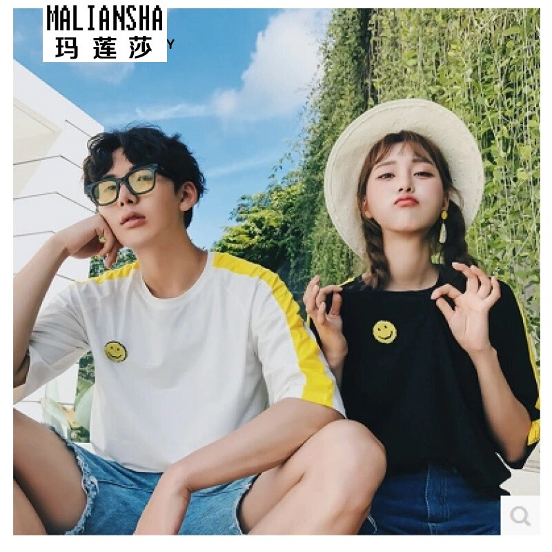 情侣短袖T恤女2017春夏季新款潮学生班服宽松