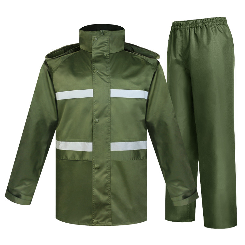 军绿色分体雨衣套装抢险救援便携式雨衣消防分
