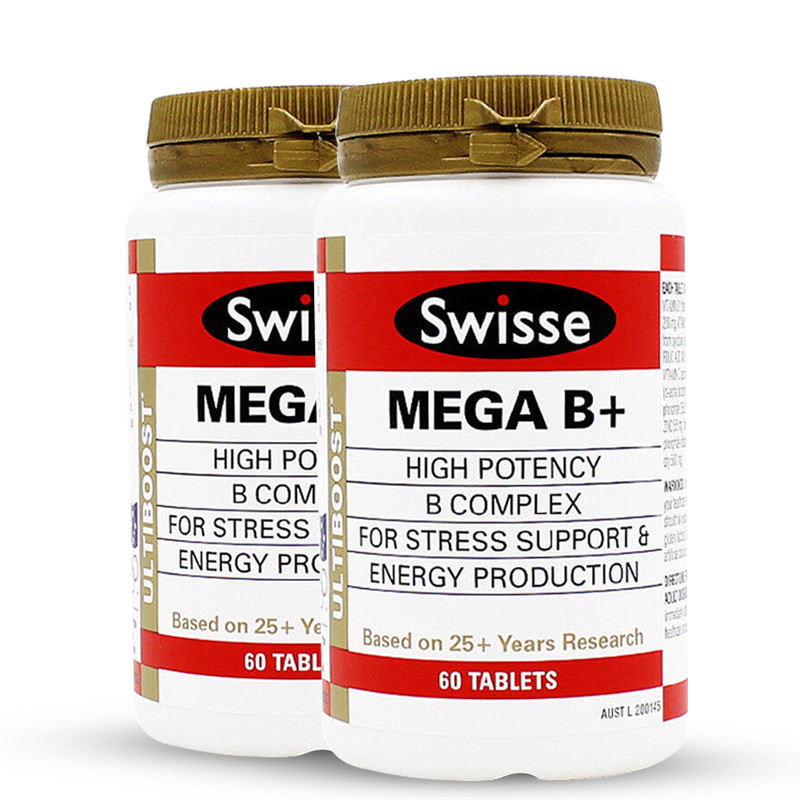 Swisse MEGA B+ B族维生素复合维生素b片 增