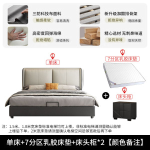 床双人床科技布床双人床布艺床轻奢网红床卧室床1.5/1.8米软包床