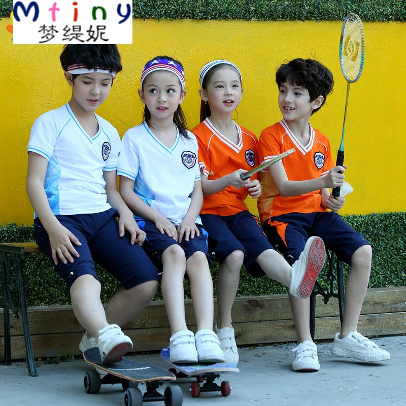 mtiny儿童套装小学生校服短袖中裤夏款幼儿园园服班服
