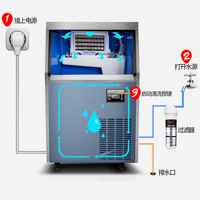 制冰机 全自动方冰机 方型制冰机 酒吧ktv 奶茶店设备