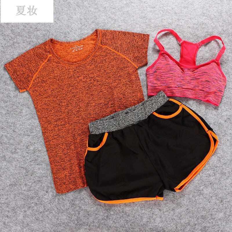 夏妆夏季运动健身套装女跑步瑜伽服三件套户外