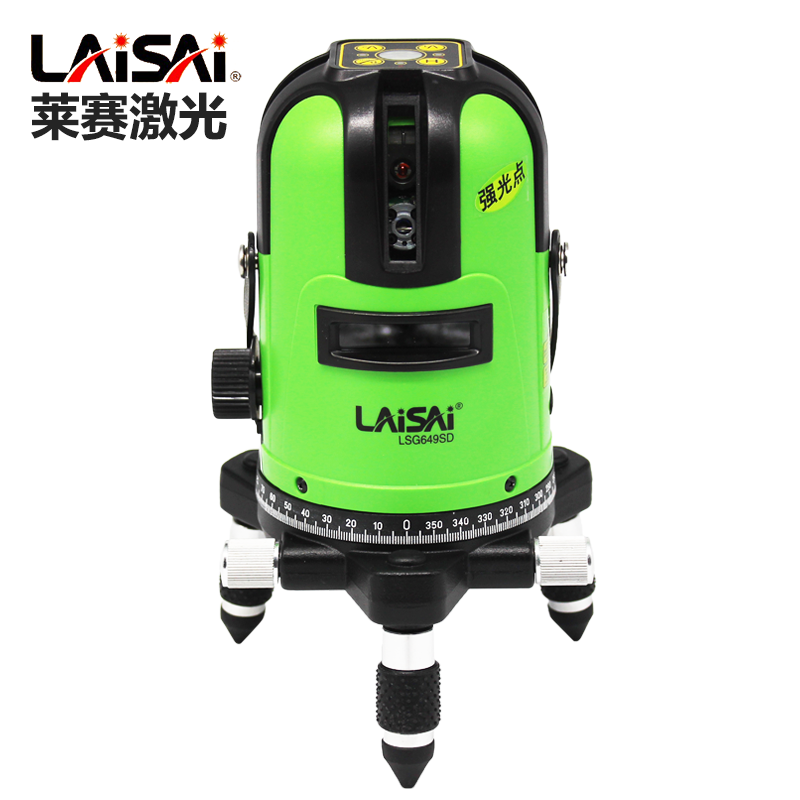 莱赛红外线激光水平仪lsg649d-3 绿光强光投线仪 3线3点室内室外锂