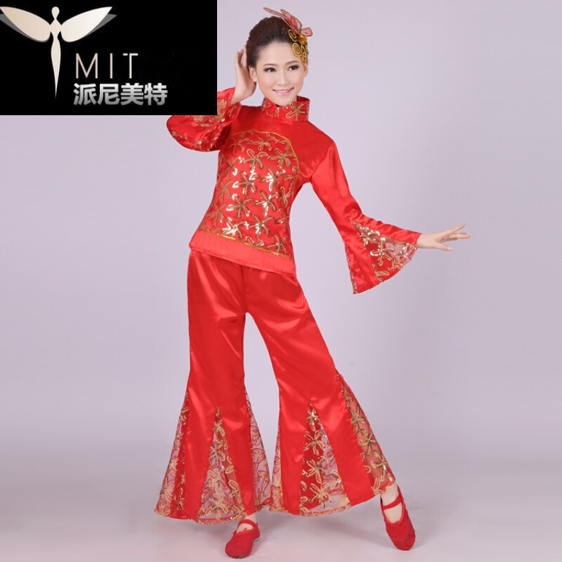 秧歌服2017新款中老年民族舞广场舞套装现代