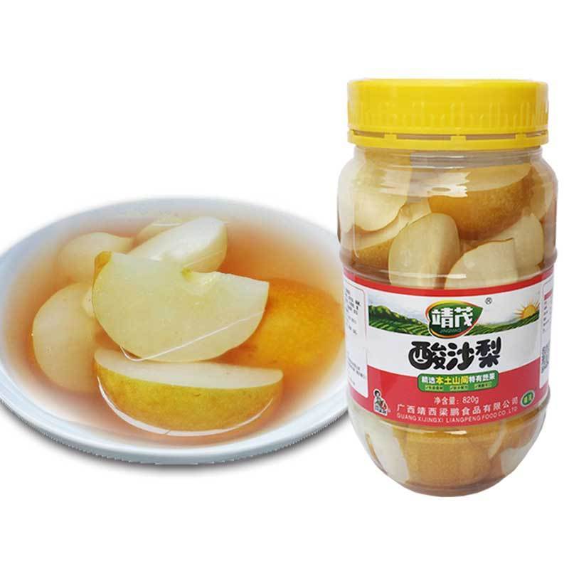 广西百色特产零食 靖茂靖西酸野酸嘢 酸辣沙梨820g单瓶 腌酸水果酸料