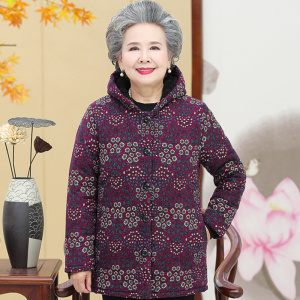 迪鲁奥(DILUAO)奶奶装冬装棉衣加绒中老年女装棉服外套厚款保暖老年人衣服冬季妈妈棉袄60-70-80岁老太太服装