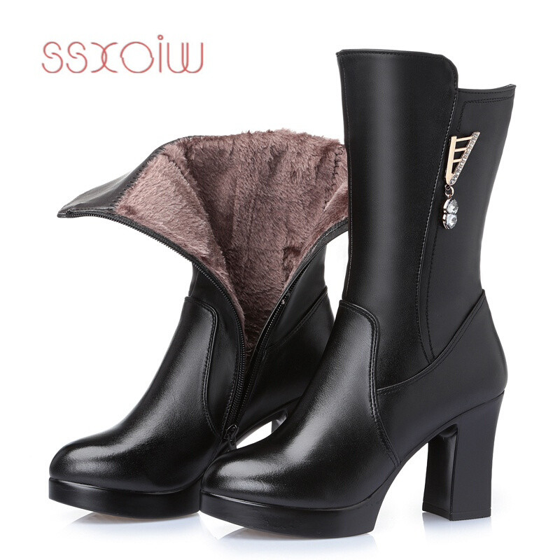 SSXOIW女棉鞋2017冬季新款真皮女鞋休闲高