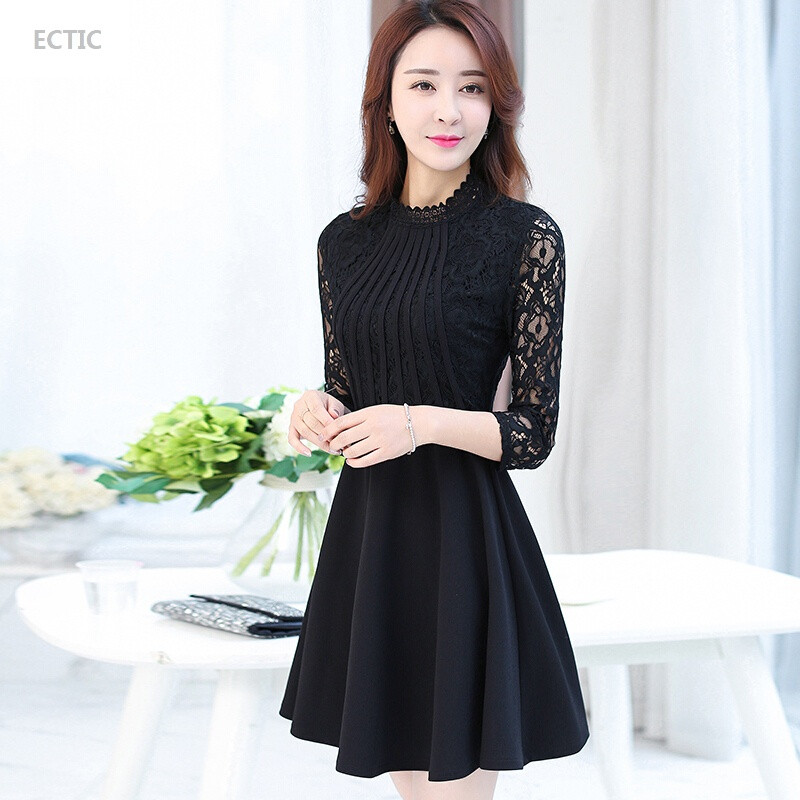 ECTIC30-35-45岁中年人气质妇女秋季连衣裙蕾