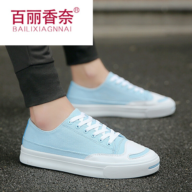 百丽香奈开口笑男鞋2017夏季新款潮鞋韩版小