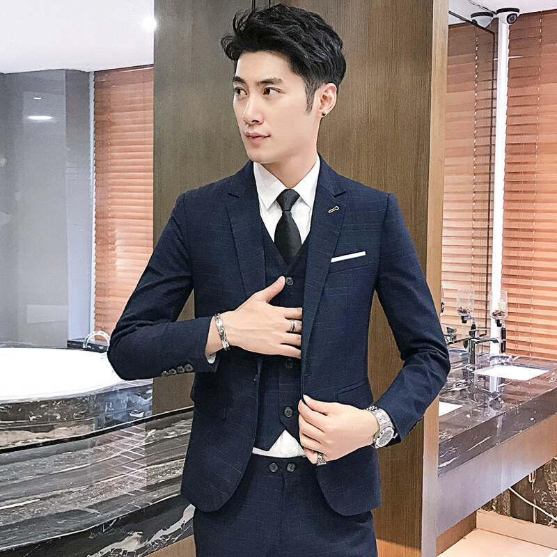 AR陈赫张翰同款加大码胖子男士西服三件套修