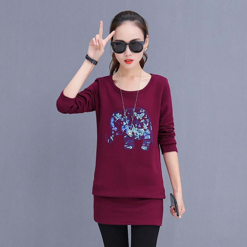 冬季保暖打底衫女加厚加绒2017新款冬天中长