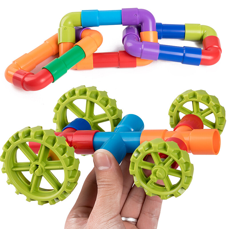 益智早教拼插水管道积木塑料3-6周岁幼儿园宝宝子男女小孩玩具