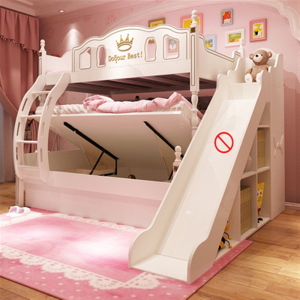 高低床古达上下床双层床上下铺木床子母床儿童床多功能组合床滑滑梯