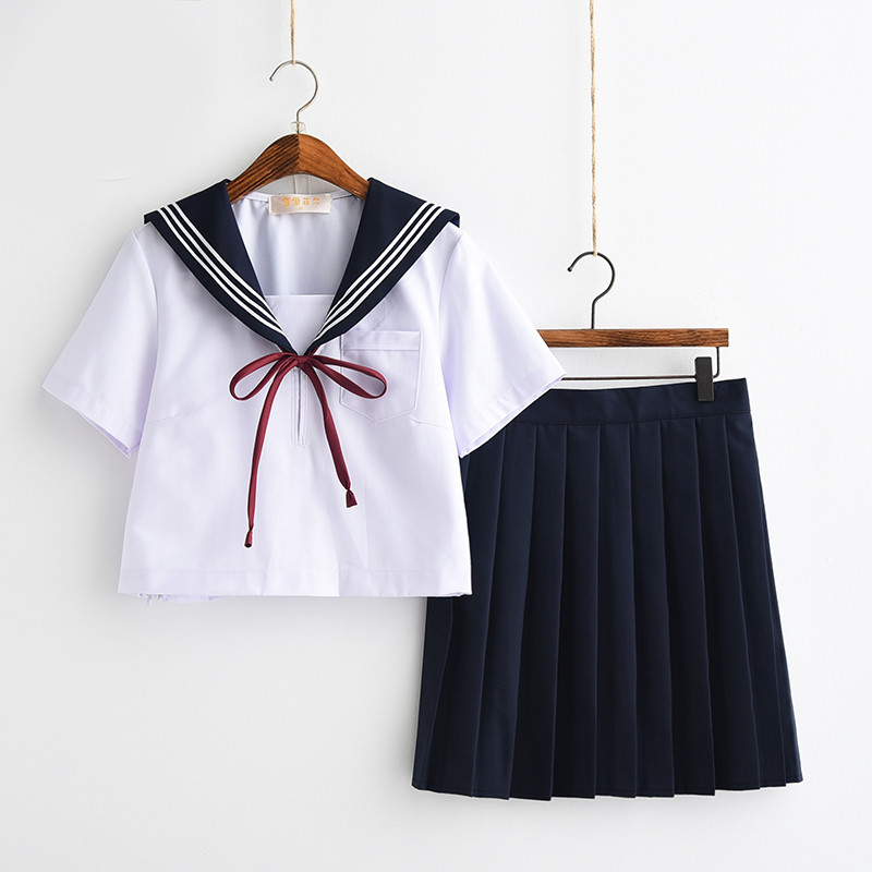 日系jk制服套装软妹可爱冬水手服开衫毛衣女校服班服学生装百褶裙