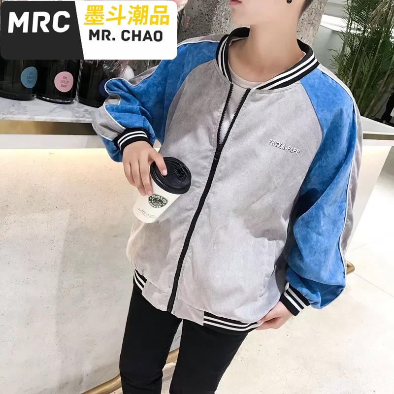 墨斗潮品男士2017新款秋季牛仔外套春秋韩版潮流夹克青年休闲男装棒球图片