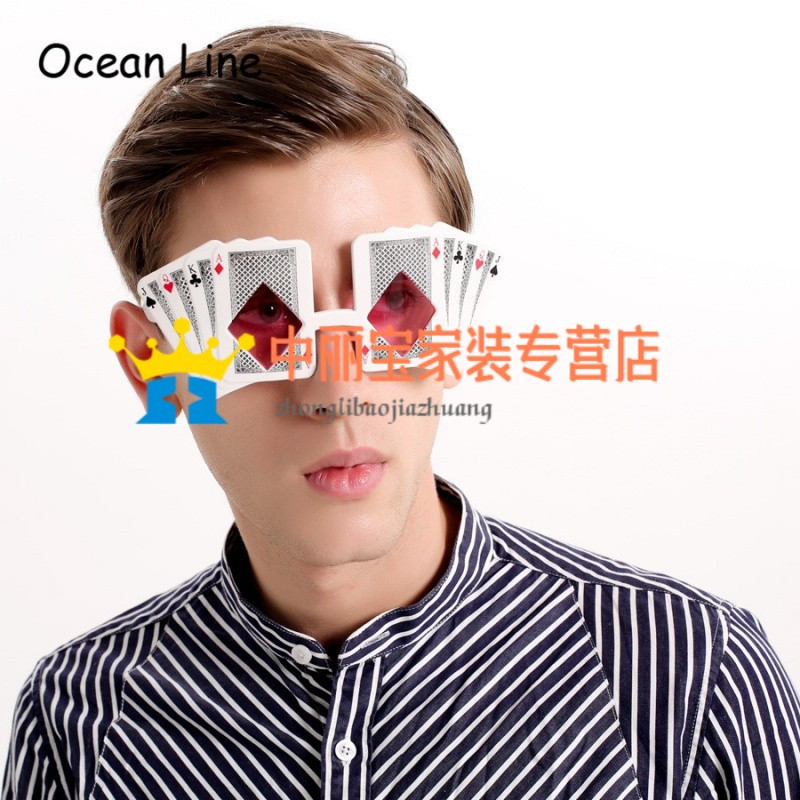 扑克牌搞怪眼镜礼物个性创意纸牌搞笑道具恶搞玩具派对用品