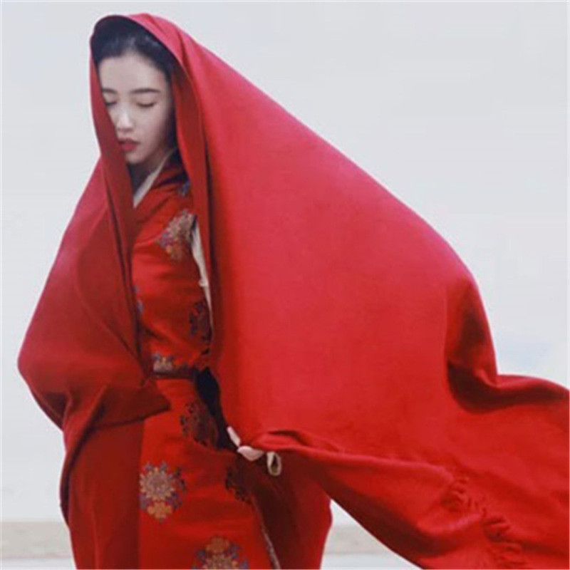 西藏青海湖草原旅游拍照冬季围巾女百搭学生披