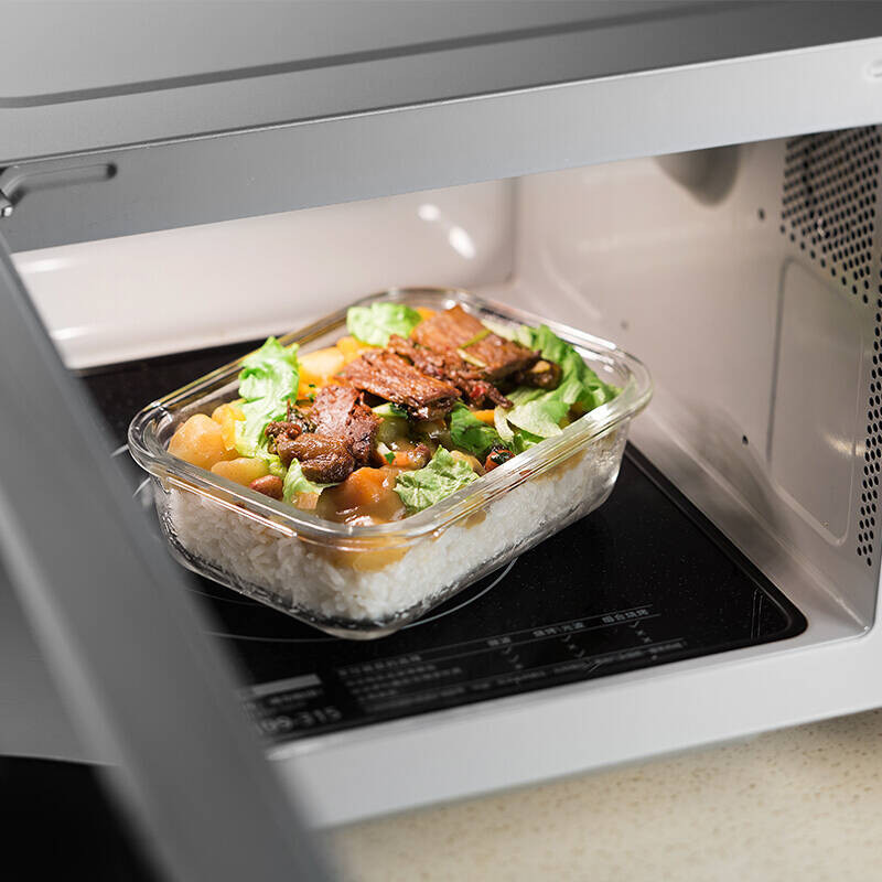 保鲜盒分格耐热玻璃保鲜盒微波炉便当分隔饭盒冷藏料理盒
