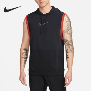 NIKE耐克连帽背心运动休闲舒适透气男装T恤DM6663-010 Z